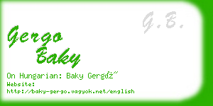 gergo baky business card